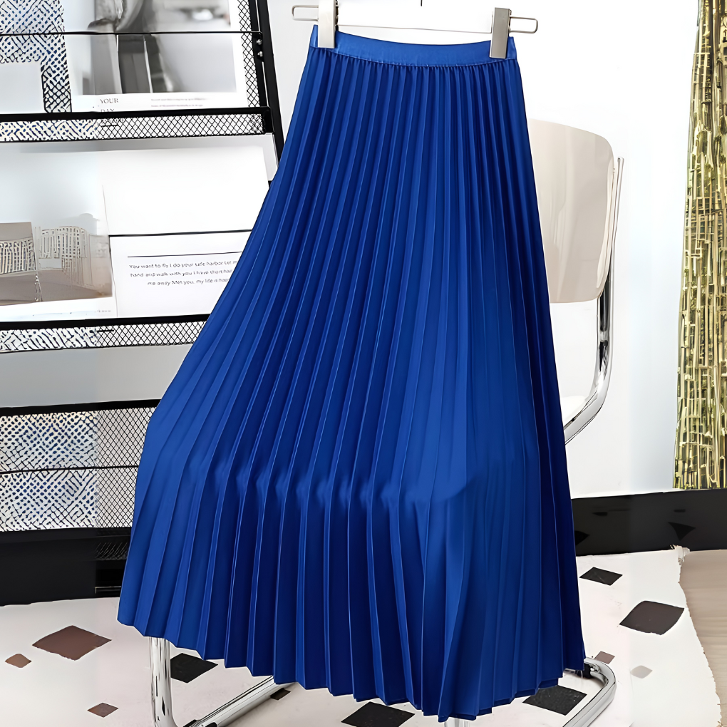 Stylish Midi Skirt with Flowing Pleats for Women