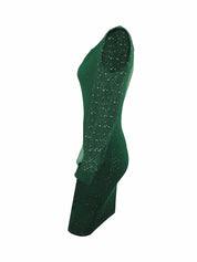 Bodycon Cocktail Dress for Women Midi with Glitter and Sheer Sleeves
