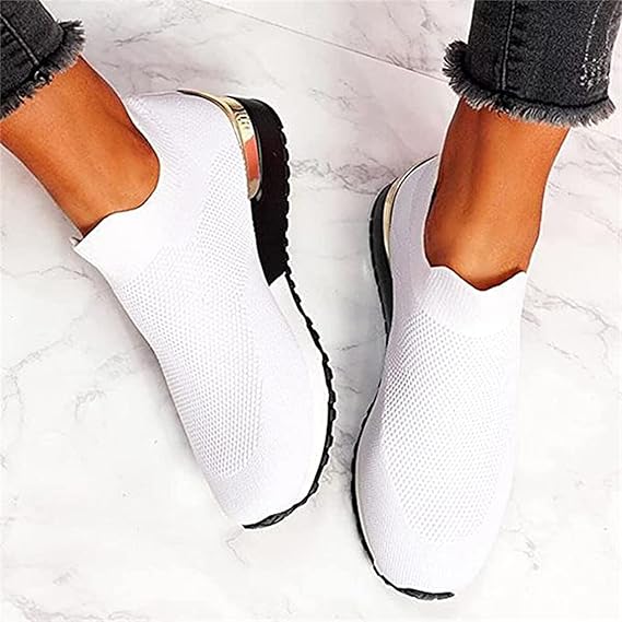 Aimee - Slip-On Sneakers with Gold Accents