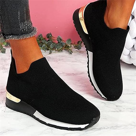 Aimee - Slip-On Sneakers with Gold Accents