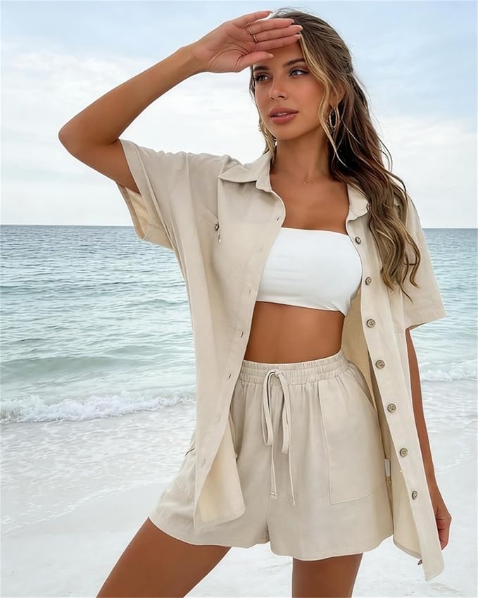 Lola-Rose - Two-piece set with loose blouse and shorts