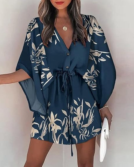 Joyce - Flowy Mini Dress with a Summery Flair