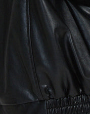 Oversized Women's Leather Jacket with Zipper