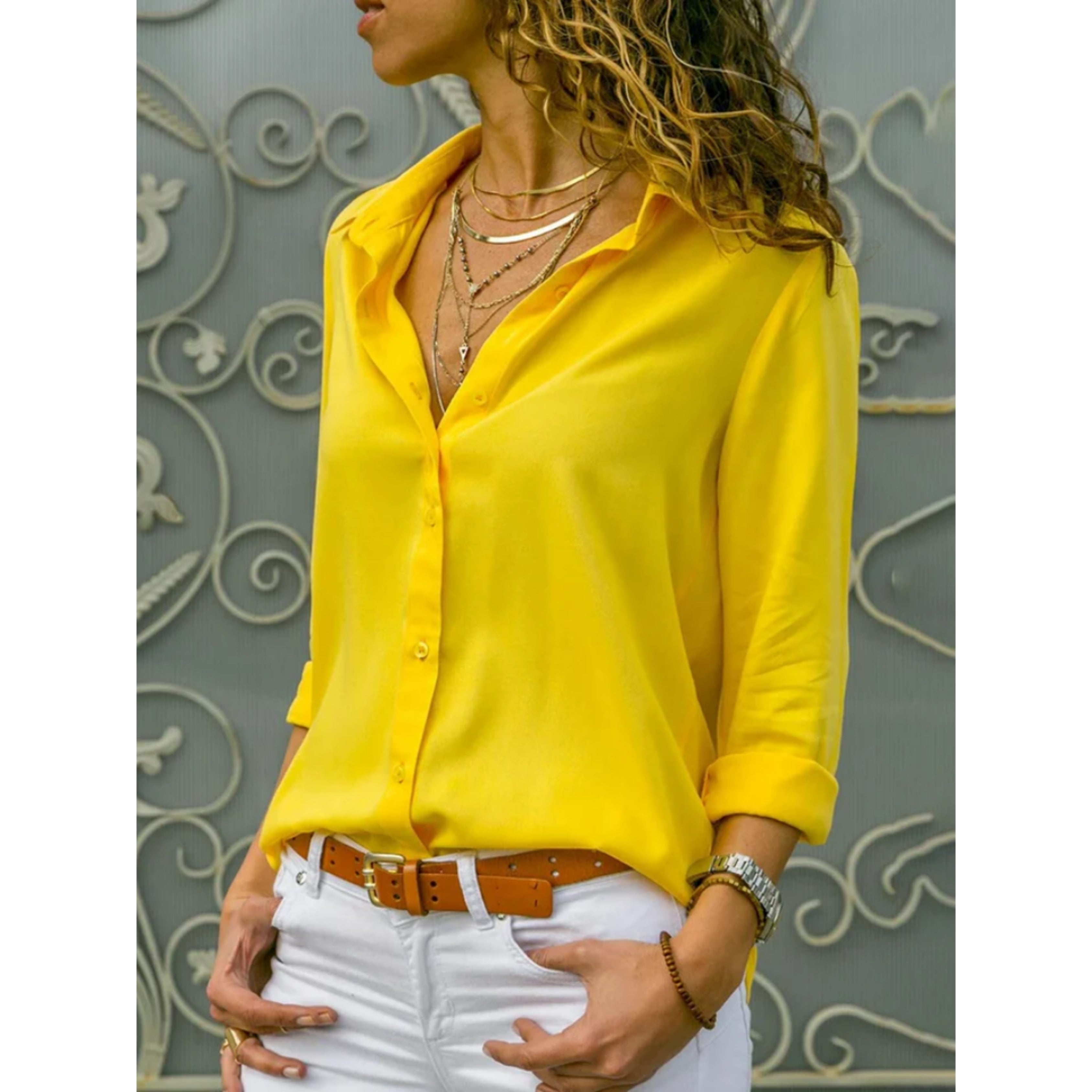 Elegant Women's Blouse with Long Sleeves