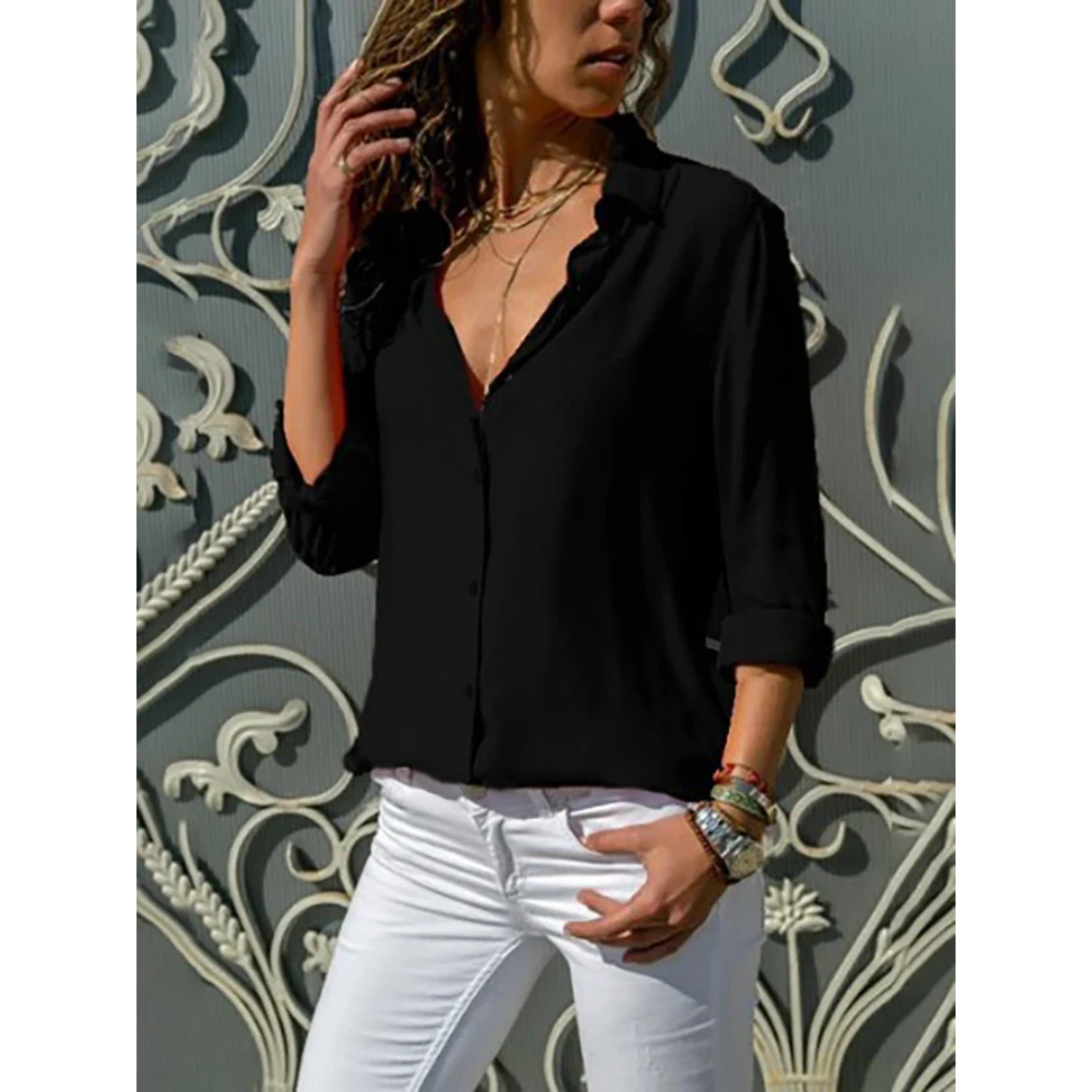 Elegant Women's Blouse with Long Sleeves