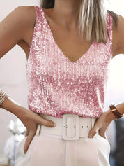Kiki - Sleeveless Top with Sparkling Sequins