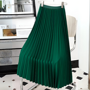 Stylish Midi Skirt with Flowing Pleats for Women