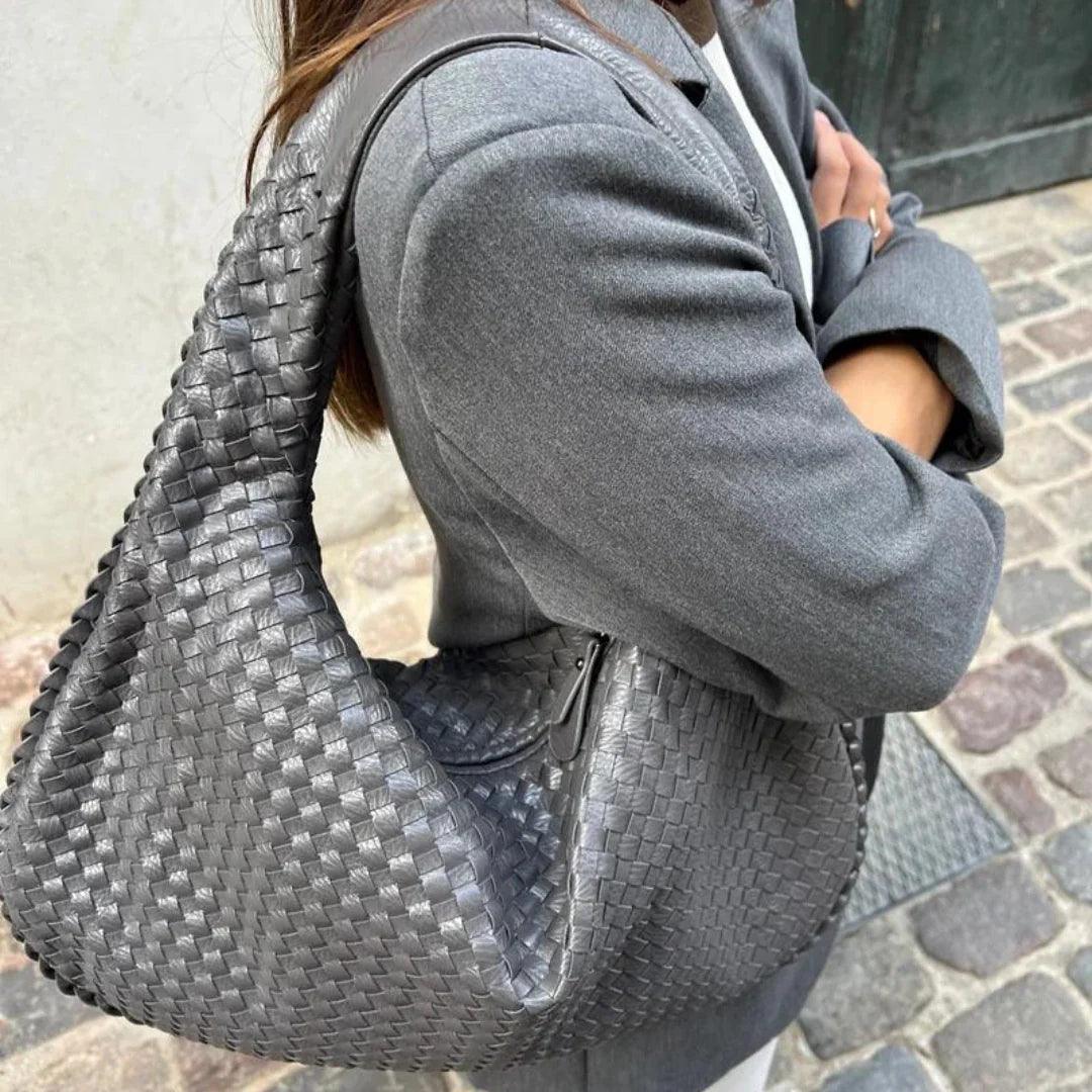 Braided Vegan Leather Handbag