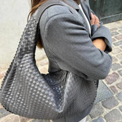 Braided Vegan Leather Handbag
