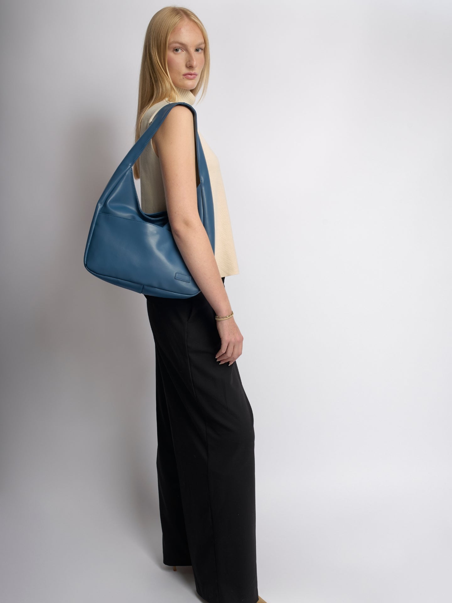 Minimalist Vegan Leather Hobo Shoulder Bag