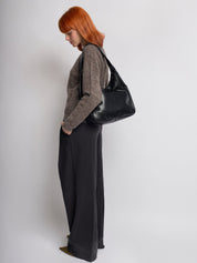 Minimalist Vegan Leather Hobo Shoulder Bag