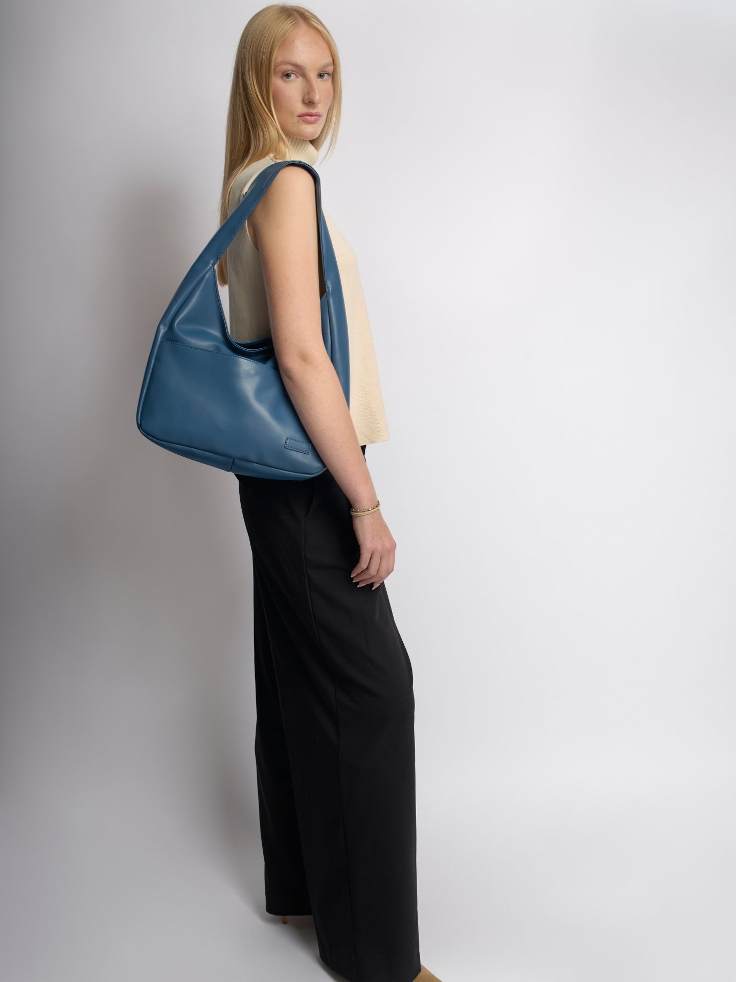 Minimalist Vegan Leather Hobo Shoulder Bag