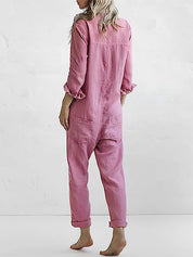 Women's Jumpsuit with Buttons and Long Sleeves