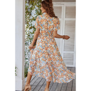 Wrap Dress with Floral Print and Ruffles for Women