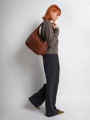 Minimalist Vegan Leather Hobo Shoulder Bag