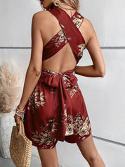 Fabienne - Playsuit with Flowers and Neckline