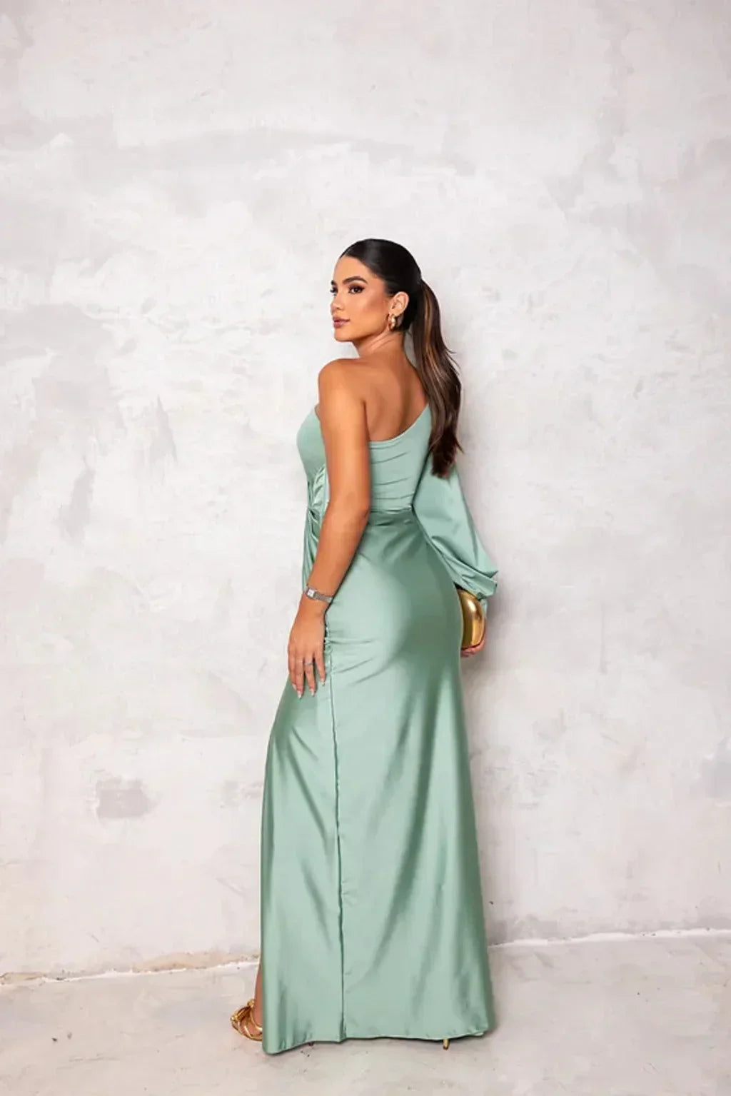 Women's Elegant Gala Maxi Dress with One Shoulder and Split