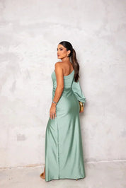 Women's Elegant Gala Maxi Dress with One Shoulder and Split