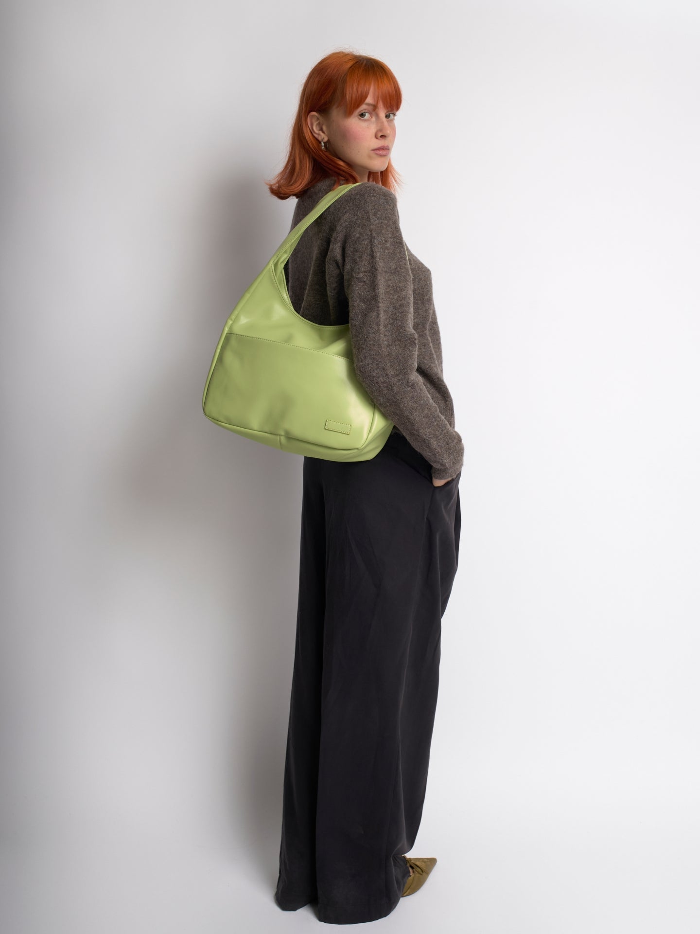 Minimalist Vegan Leather Hobo Shoulder Bag