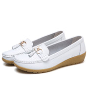 Comfort Slip-Ons with Tassel Detail and Low Wedge Heel
