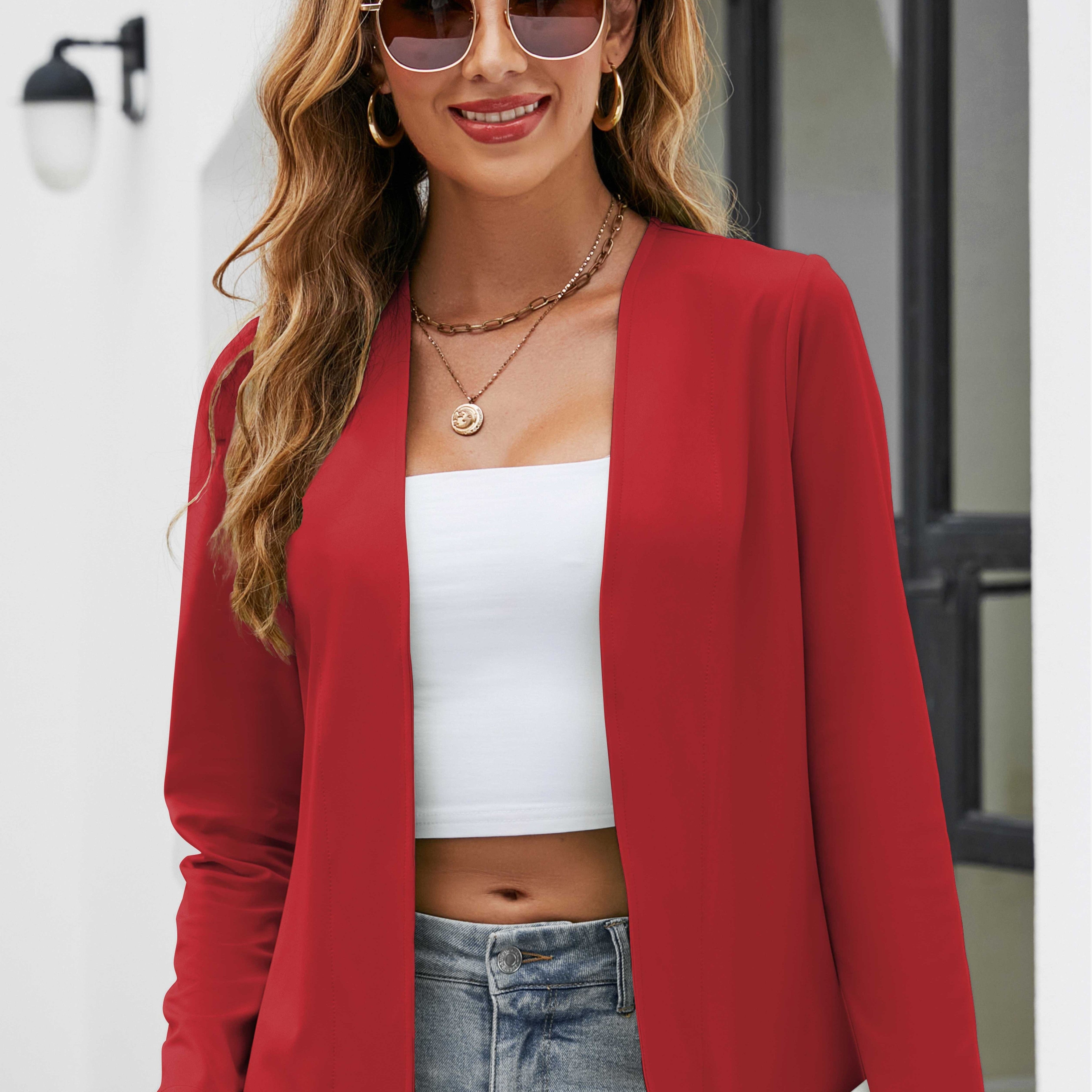 Business Elegant Women’s Open Blazer Without Closure