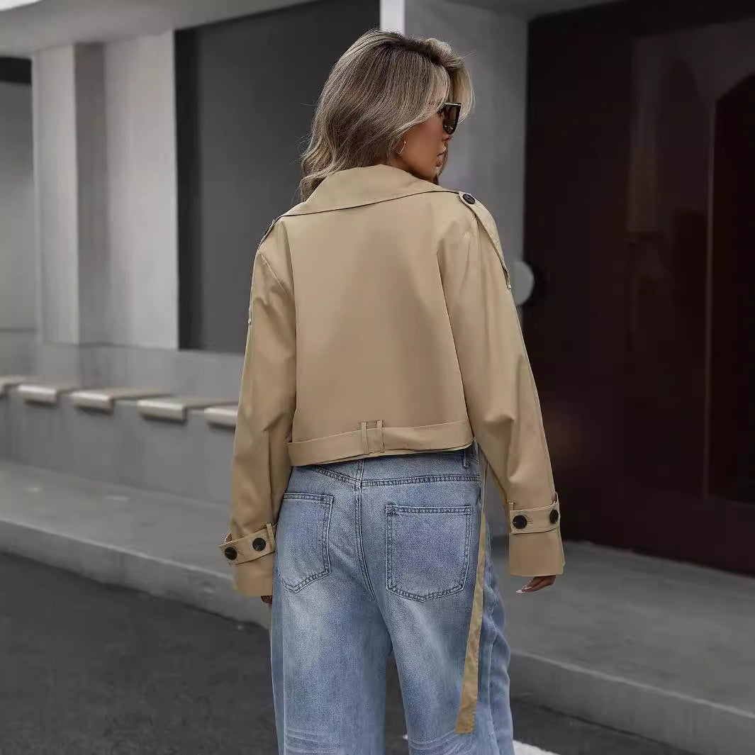 Eline - Elegant Short Trench Coat