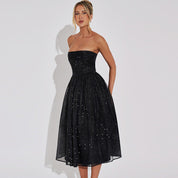 Isabeau - Chic glitter midi dress with subtle sequins