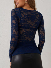Annelot - Edge body with long sleeves and deep neckline