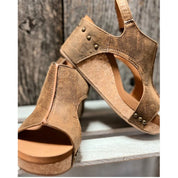 Wedge Sandals with Cork Sole and Platform Sole for Women