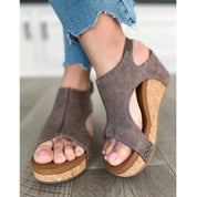 Wedge Sandals with Cork Sole and Platform Sole for Women