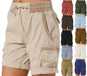 Casual Cargo Shorts with Elastic Waist for Women