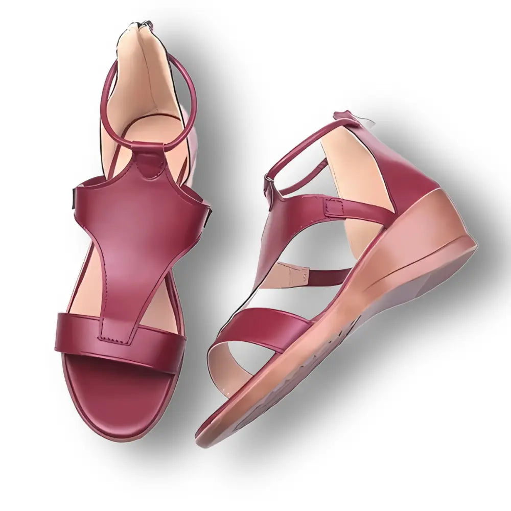 Comfort Sandals with Open Toe and Wedge Heel for Women