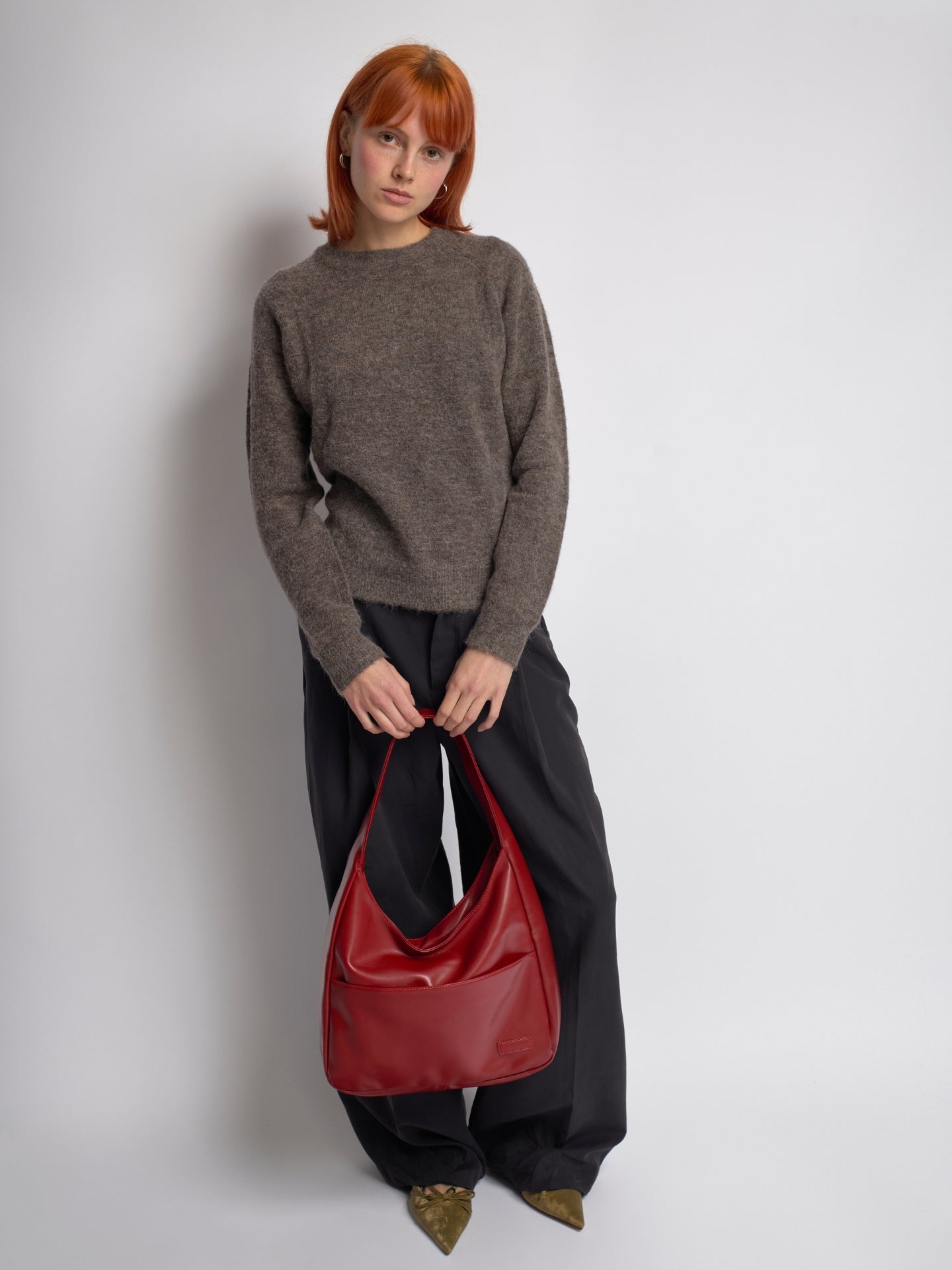 Minimalist Vegan Leather Hobo Shoulder Bag