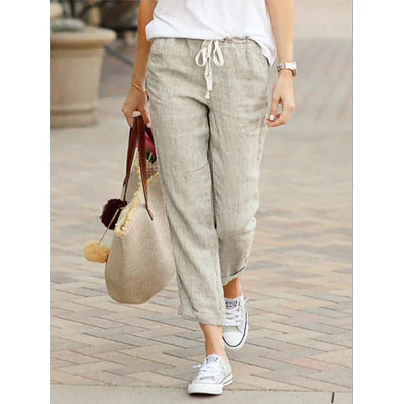 Comfortable Linen Pants With Loose Fit For Women