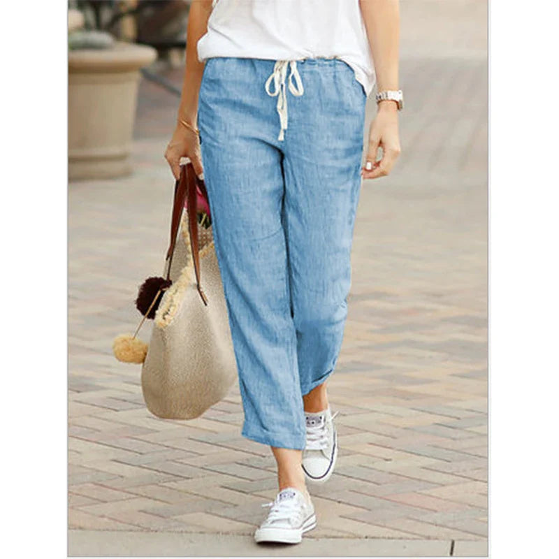 Comfortable Linen Pants With Loose Fit For Women