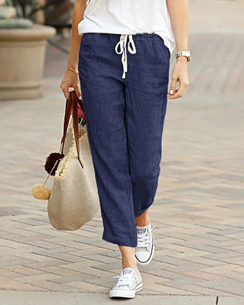 Comfortable Linen Pants With Loose Fit For Women