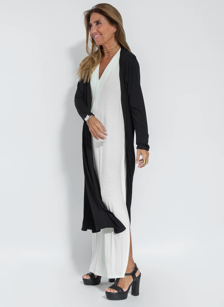 Maxi Dress with Long Vest Set for Women with Airy Fit
