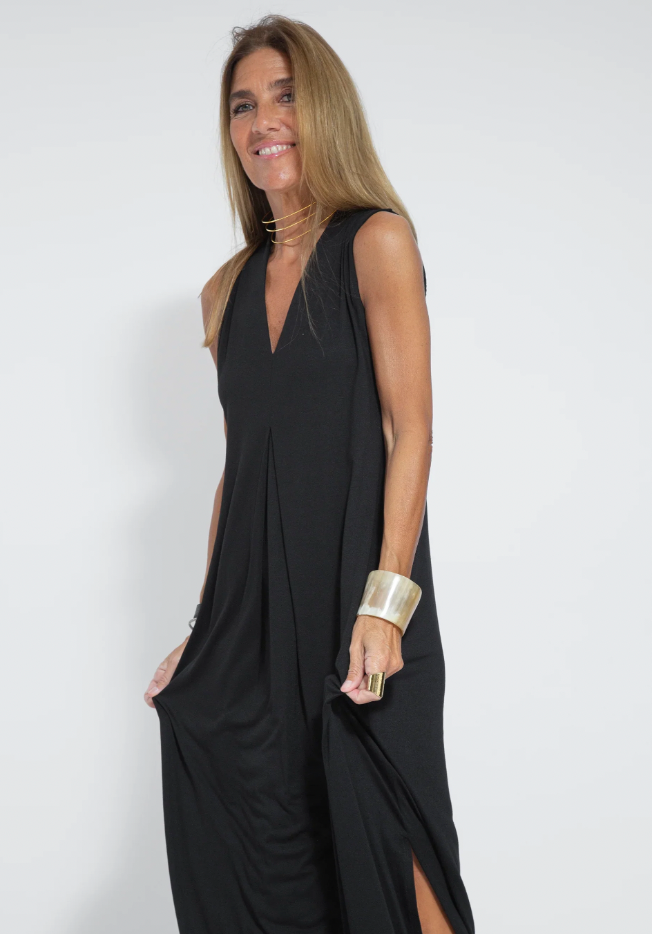 Maxi Dress with Long Vest Set for Women with Airy Fit