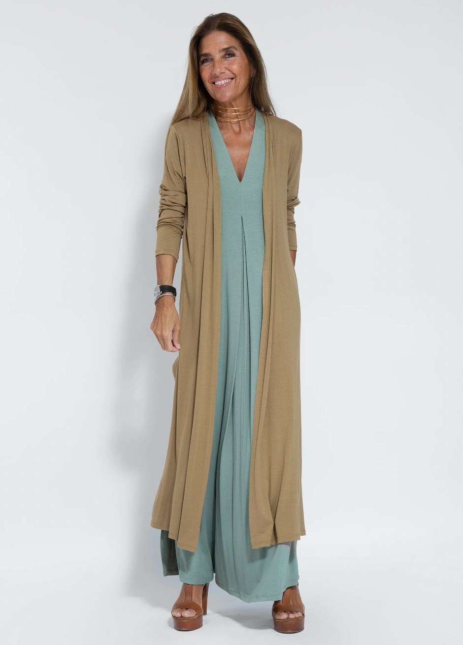 Maxi Dress with Long Vest Set for Women with Airy Fit