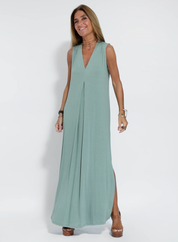 Maxi Dress with Long Vest Set for Women with Airy Fit