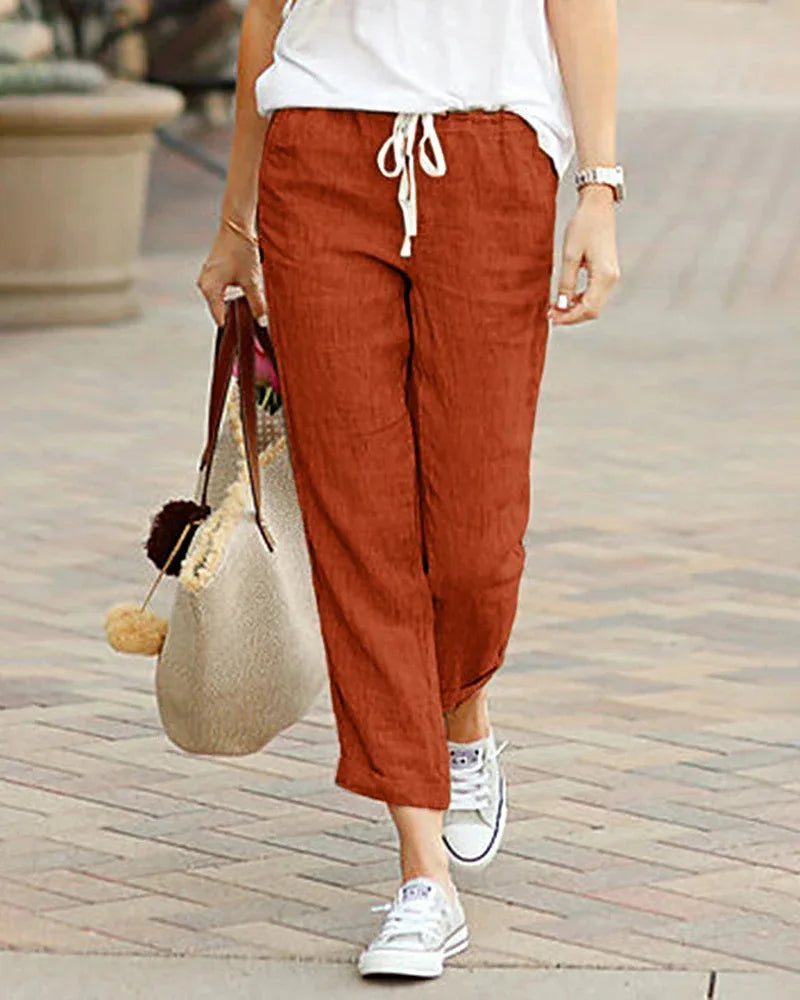 Comfortable Linen Pants With Loose Fit For Women