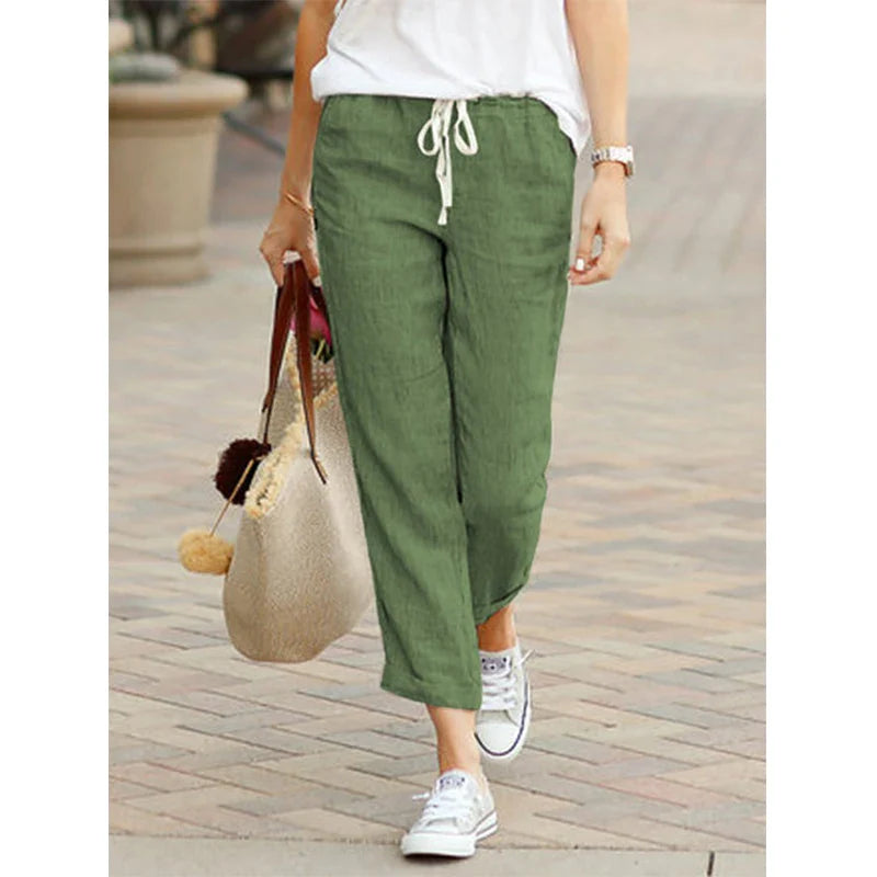 Comfortable Linen Pants With Loose Fit For Women