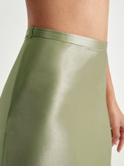 Emma - Satin Midi Skirt Elegant High Waist