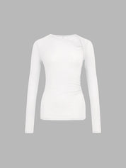 Women's Asymmetrical Top with Long Sleeves and Elegant Fit