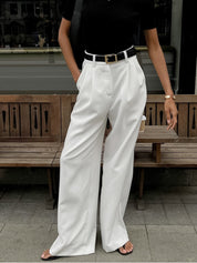 Casual Wide-Leg Pants with High Waist for Women