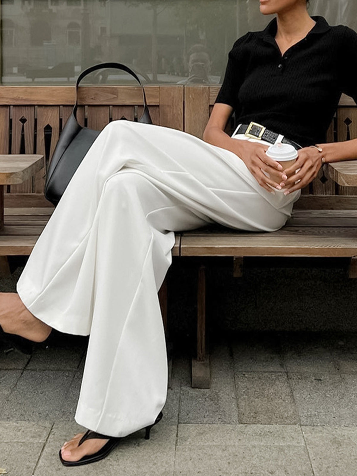 Casual Wide-Leg Pants with High Waist for Women