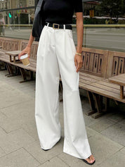 Casual Wide-Leg Pants with High Waist for Women