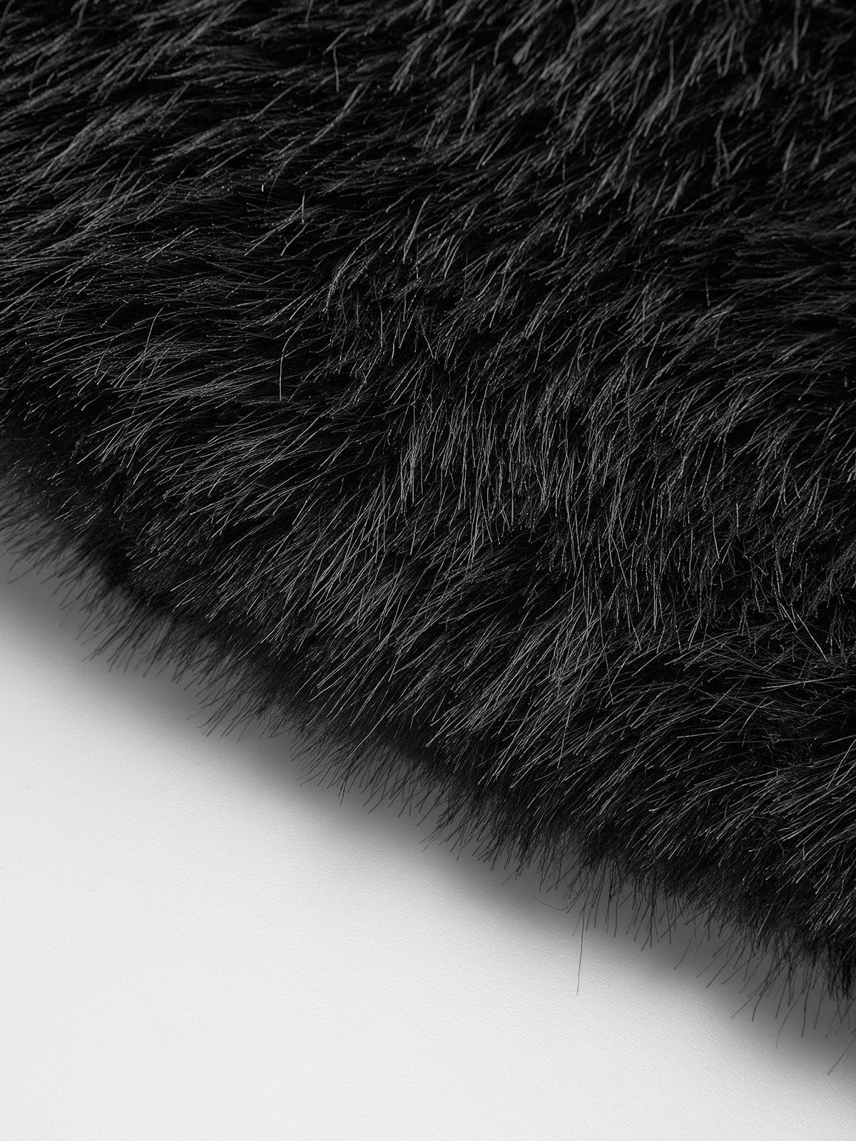 Black Faux Fur Jacket Short Style Warm and Soft for Women