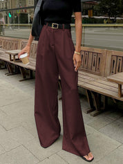 Casual Wide-Leg Pants with High Waist for Women