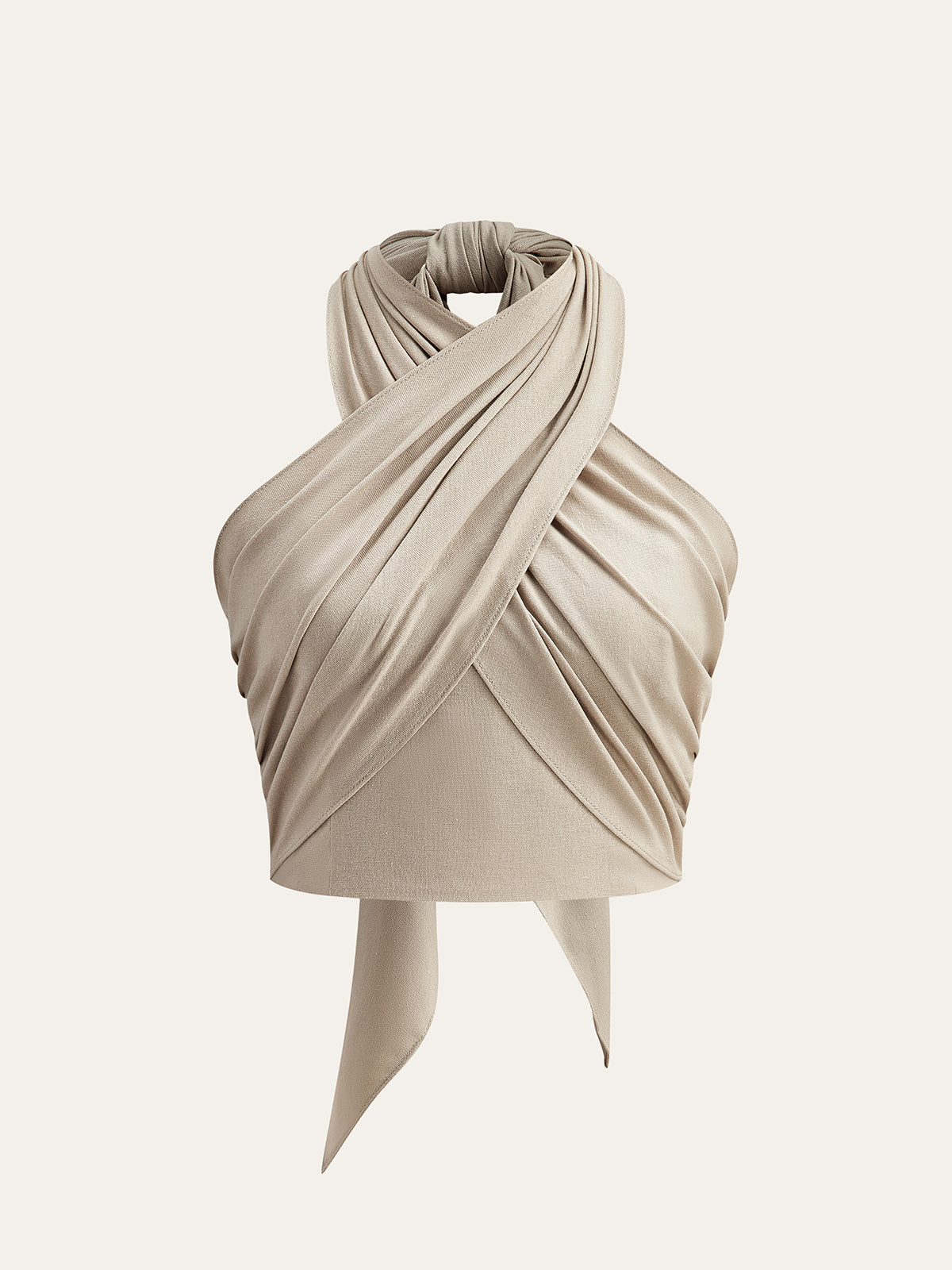 Livia - Crop halter top with wrap look